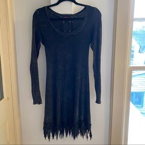 T-Party Long sleeve, worn cotton dress